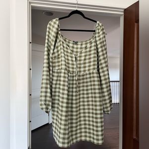 Green buffalo check mini dress from wild fable